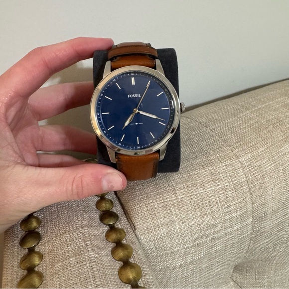 Fossil The Minimalist Slim Three-Hand Light Brown Leather Watch - Picture 3 of 6